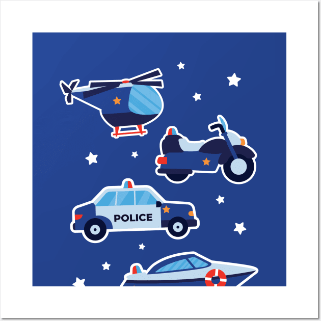 Police vehicles Wall Art by warantornstore